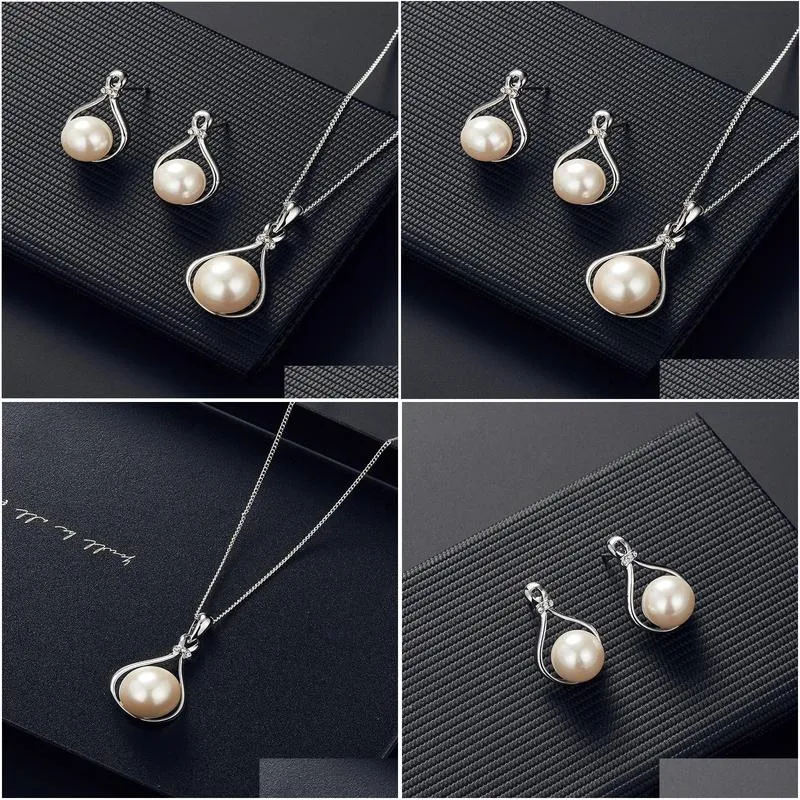 wedding jewelry set for women rhinestone butterfly imitation pearl jewelry set earrings necklace party jewelry sets