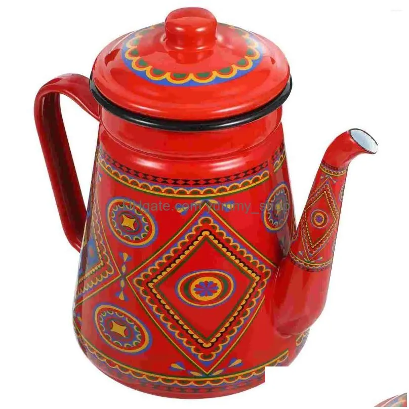 dinnerware sets outdoor water kettle camping coffee pot enamel heating home supply