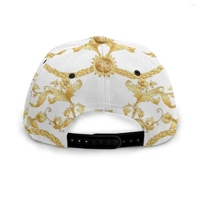 Ball Caps Noisydesigns White Golden Summer Men Baseball Hats For Women Snapback Lady Adjustable Luxury Europe Retro Flower Dropship D Dha3G