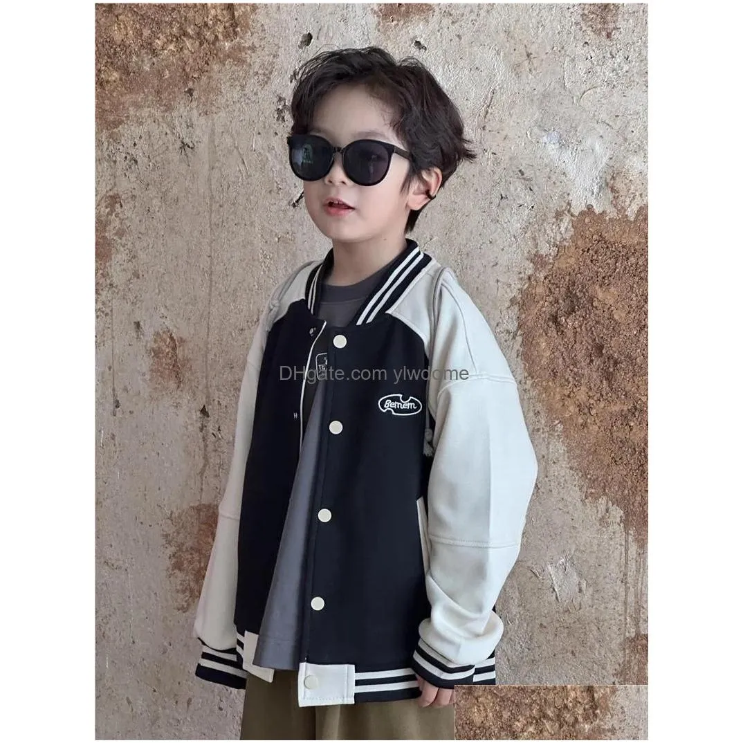 Jackets 2024 Spring Autumn Korean Style Childrens Coat For Boys Girls Comfortable Fashion Casual Jacket Classic Retro Top Drop Delive Dhk9L