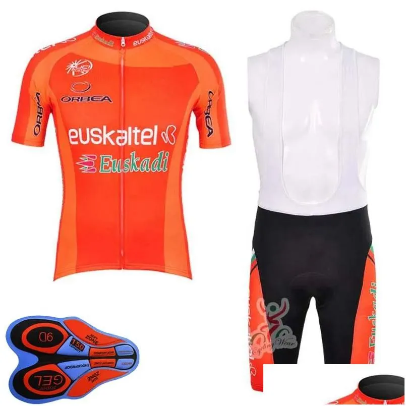 Sets EUSKALTEL Team Ropa Ciclismo Breathable Mens cycling Short Sleeve Jersey (Bib) Shorts Set Summer Road Racing Clothing Outdoor