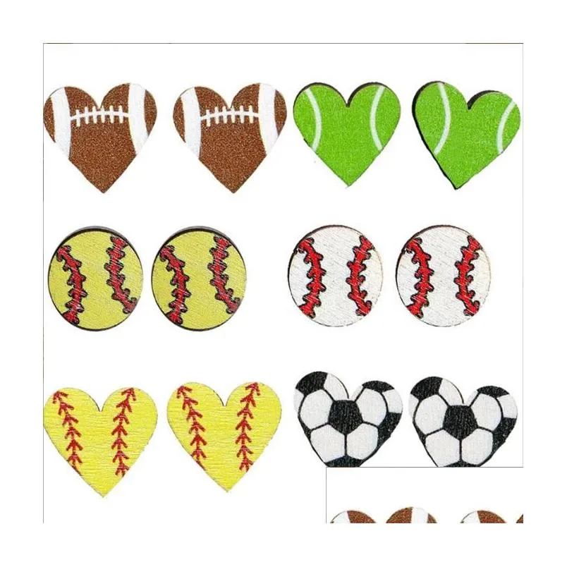 Collectable For Baseball Softball Headband Earring Stud Bling Necklace Sports Game Ball Post Rhinestone Basketball Volleyball Drop De Dhfdp