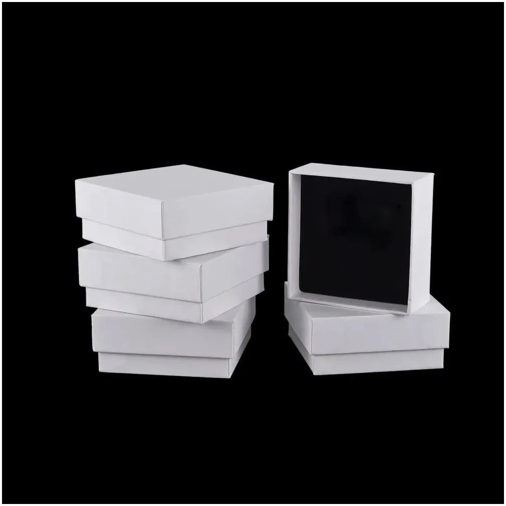 Jewelry Boxes Black Organizer Box For Earrings Necklace Bracelet Display Packaging Gifts Cardboard Square/Rec Drop Delivery Dhdl4