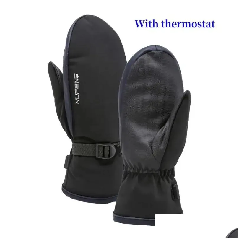 Gloves 1 Pair Full finger Heated Gloves Men Women Warm Mittens Touch Screen Waterproof Windproof Electric Heating Thermal Gloves