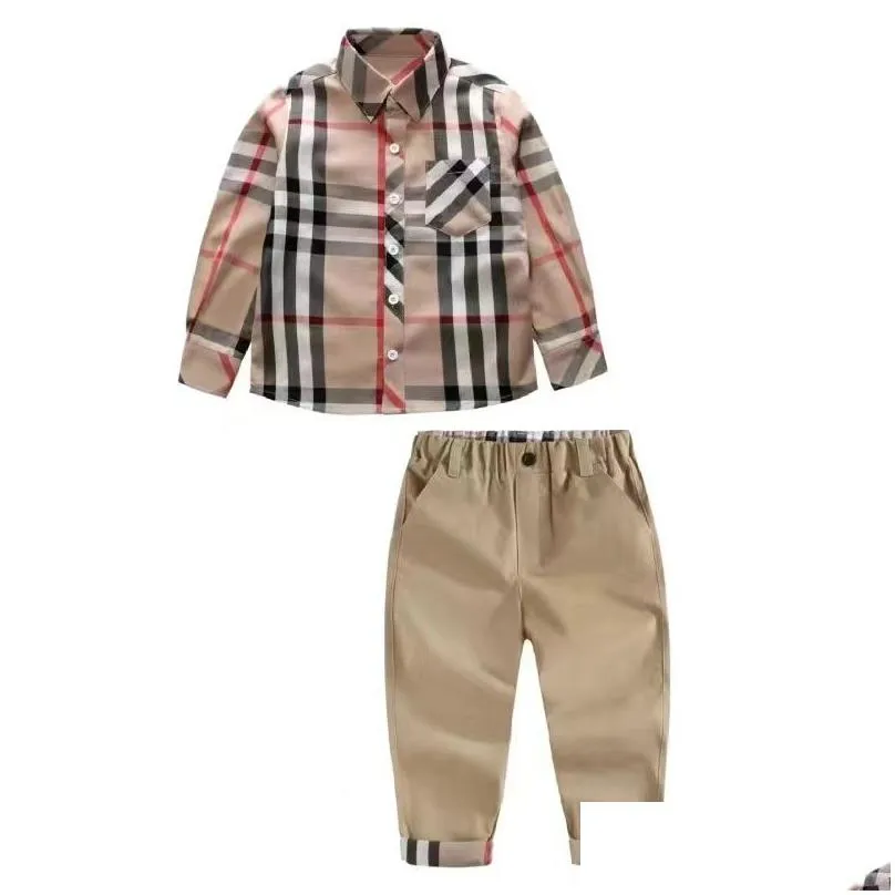 child clothe set brown shirts and trousers cotton material designer baby boy fashion clothes wholesale toddler boys clothing sets