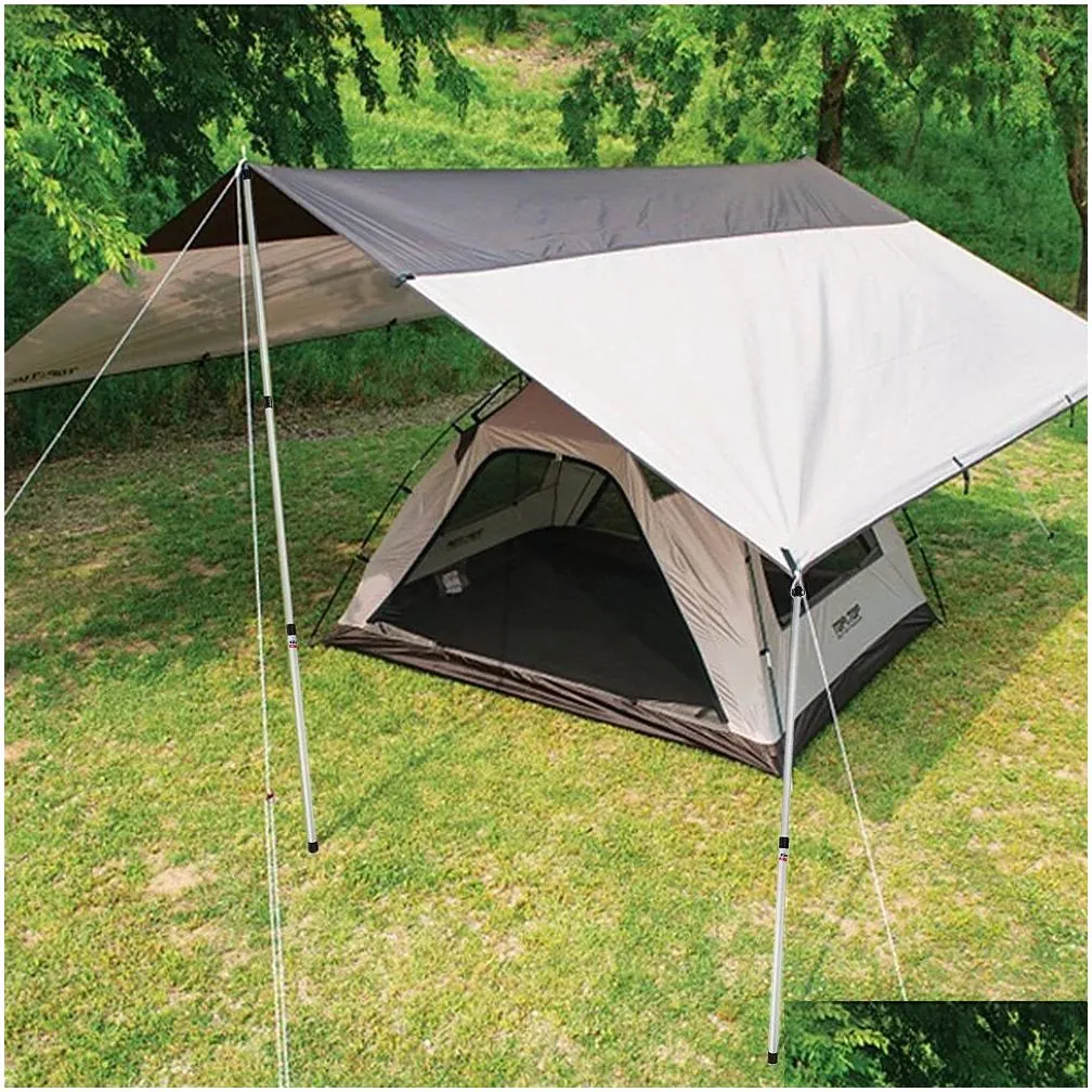 Shelters Thicken Aluminum Alloy Tent Pole Adjustable Tent Support Rod Beach Shelter Tarp Awning Pole Camping Accessories for Camping