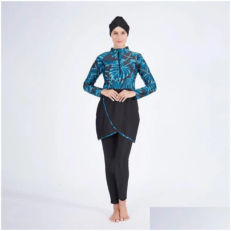 Women`s Swimwear Muslim Swimwear Modest Swimsuit For Women Hijab Swimming Suit Full Cover Ups Islamic Fashion Long Sleeve Swim Bathing