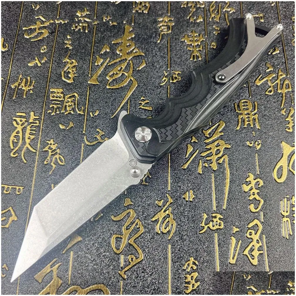 Special Offer A6704 High Quality Flipper Folding Knife 7Cr13Mov Stone Wash Tanto Blade CNC G10 Handle Ball Bearing Outdoor Camping Hiking EDC Folder