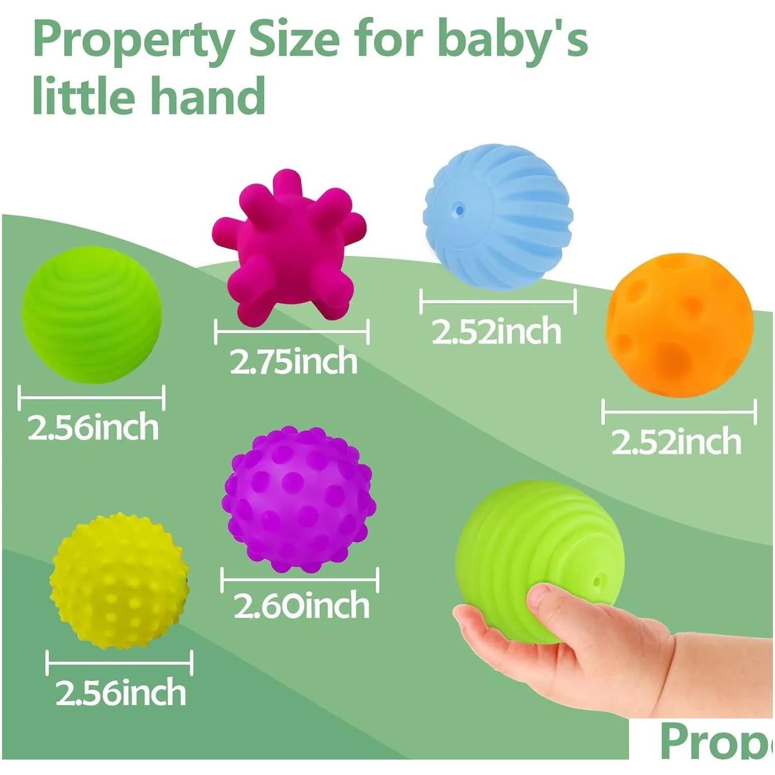 Other Toys Sensory Balls For Baby 6 To 12 Months Toddlers 1-3 Bright Color Textured Mti Soft Ball Gift Sets Montessori Babies 6-12 Inf Ot0Ro