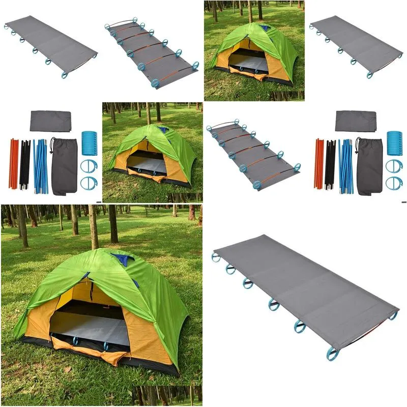 Furnishings Camping Folding Bed Ultralight Single Bed Tent Cot Portable Sleeping Bed Aluminum Alloy Frame