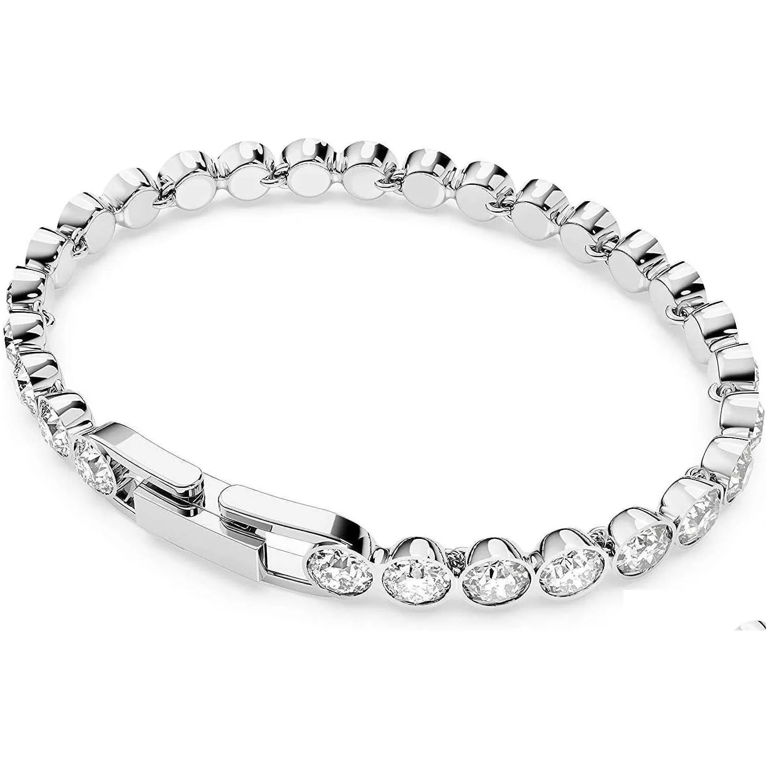 Swarovski Tennis Bracelet and Earring Jewelry Collection Rhodium Finish Clear Crystals