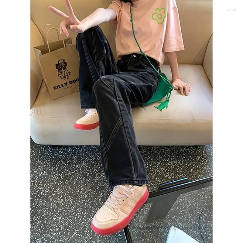 Women`s Jeans Women`s 2023 Black Vintage Woman`s High Waist Summer Wide Leg Denim Trouser Baggy Harajuku Streetwear Chic Design