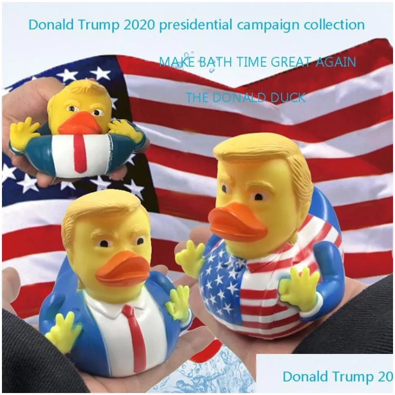 Party Decoration Pvc Flag Trump Duck Favor Bath Floating Water Toy Funny Toys Gift Drop Delivery Home Garden Festive Supplies Event Dhyxk