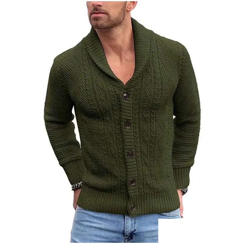 Men`s Sweaters Sweater Cardigan Autumn And Winter Solid Color Button Europe The United States Casual Large Size