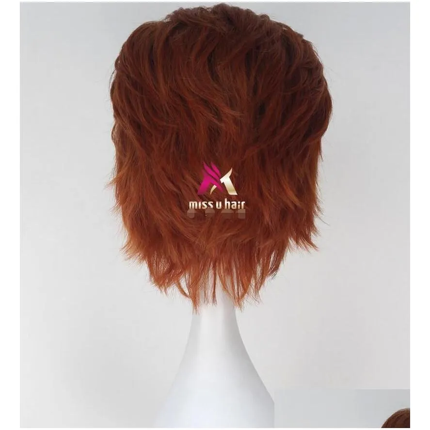 HUNTER HUNTER Hisoka Wig Short Straight Orange Auburn Color Party Cosplay Wig3133093