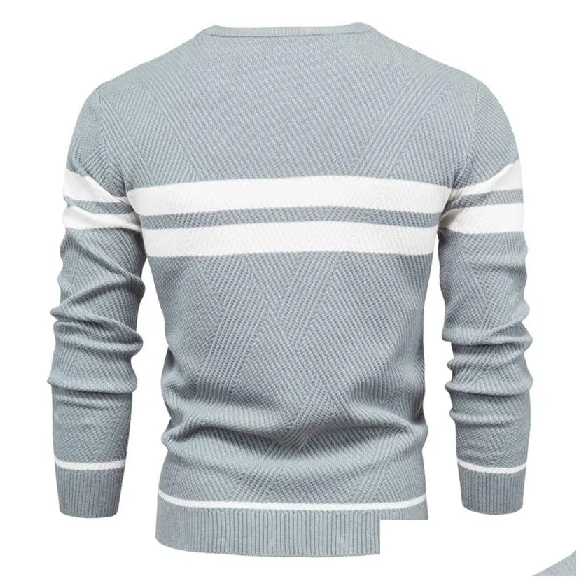 Autumn Pullover Mens Sweater Oneck Patchwork Long Sleeve Warm Slim Sweaters Men Casual Fashion Sweater Men Clothing 201221