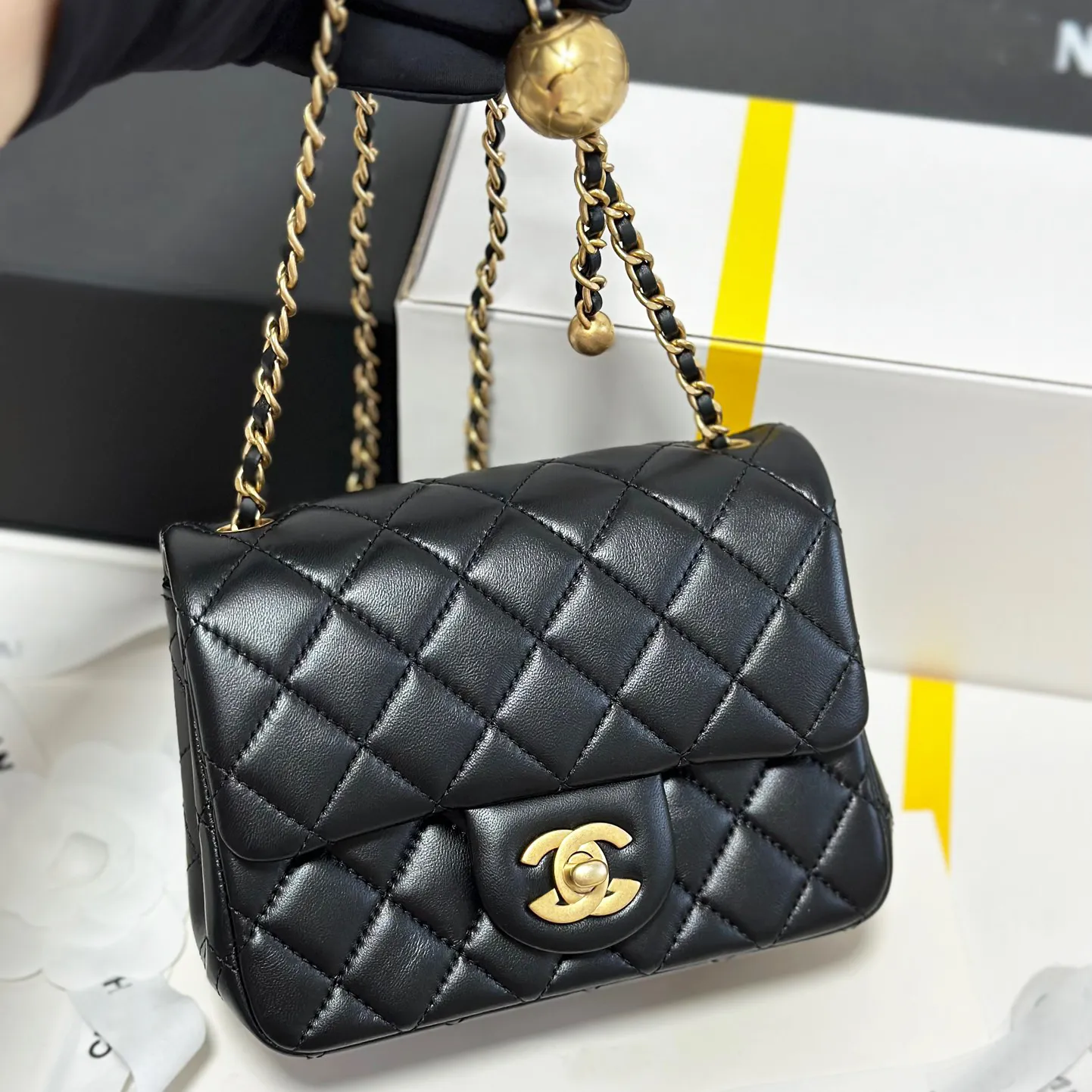 Designer bag Shoulder bag 5A high-quality black classic Luxury bag small square bag leather material diamond pattern convenient and compact 01