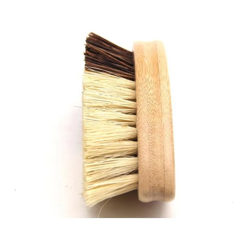 kitchen wooden cleaning brush environmentally friendly bamboo and sisal coarse brown plate brushes for vegetables fruits pots bowls