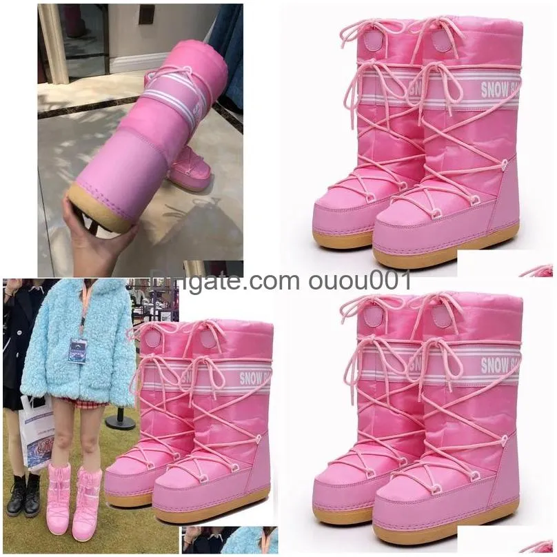 Snowboards & Skis Boots 2023New Boot Waterproof Winter Shoes Snow Platform Keep Warm Ankle With Thick Space Skiing Botas Mujer 220924 Dhaoz