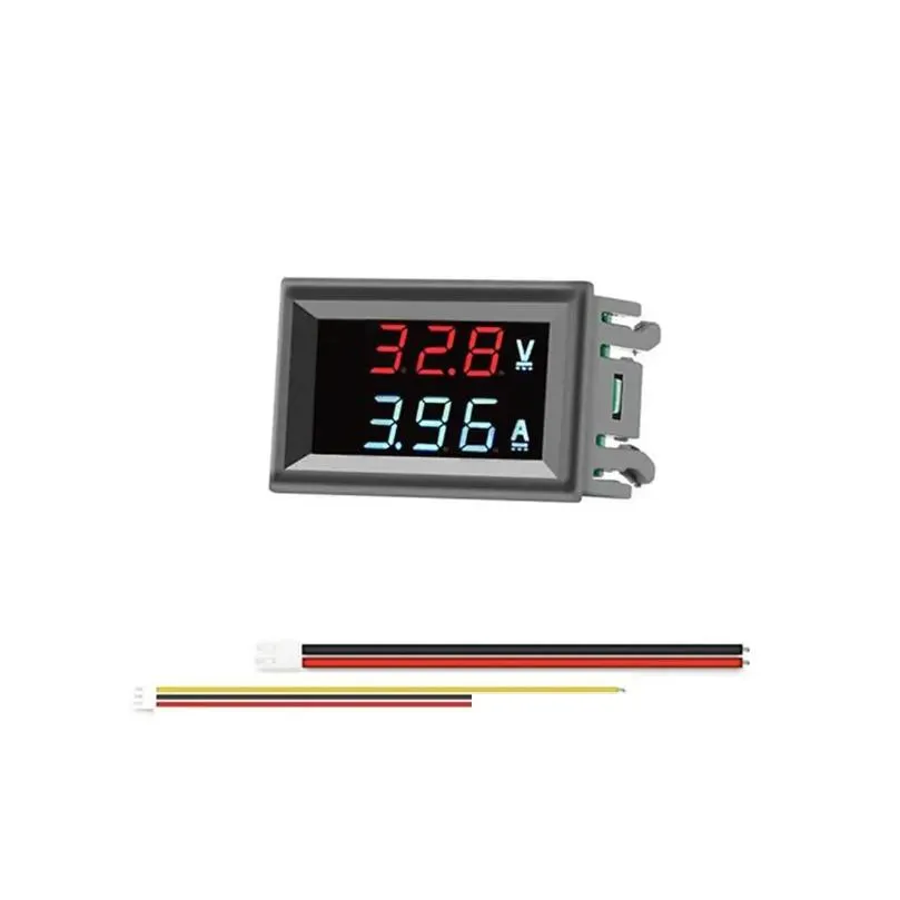 wholesale dc 100v 10a voltmeter ammeter blue red led amp dual digital volt meter gauge electrical instruments