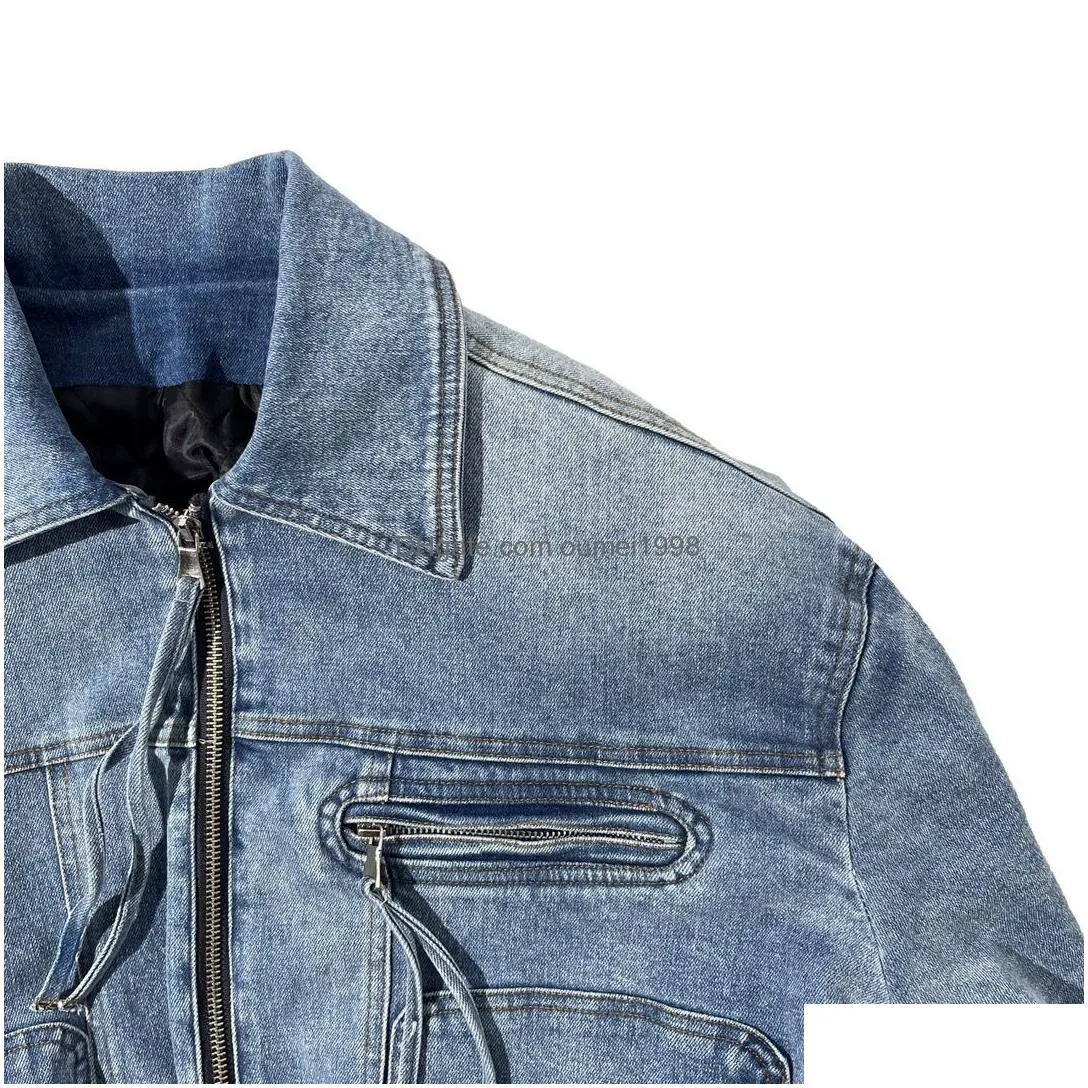 Women`S Jackets Oc468M56 Spring Loose Denim Jacket Womens Cotton Casual Lapel With Holes Stonewashed For Fashion Coat Drop Delivery Ap Dhsad