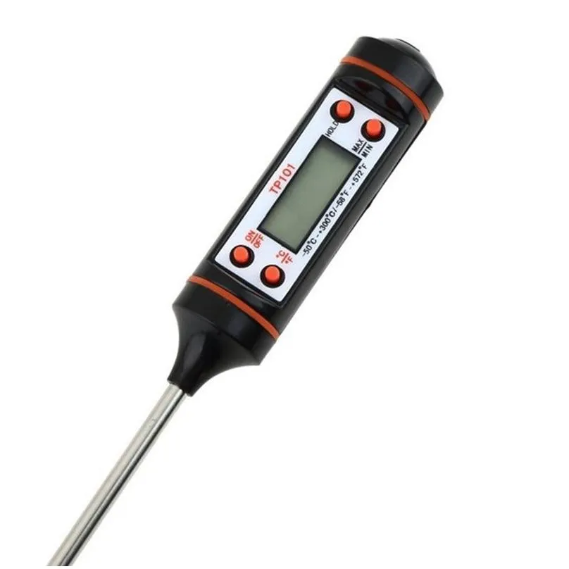 Thermometers Stainless Steel Bbq Meat Kitchen Digital Cooking Food Probe Hangable Electronic Barbecue Household Drop Delivery Home Gar Dhmar
