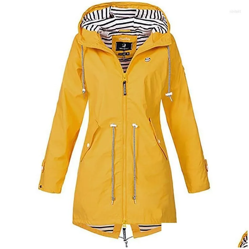 Women`S Trench Coats Womens Autumn/Winter Zippered Racing Top 3-In-1 Outdoor Hooded Mountaineering Coat Drop Delivery Apparel Clothing Dh3A2