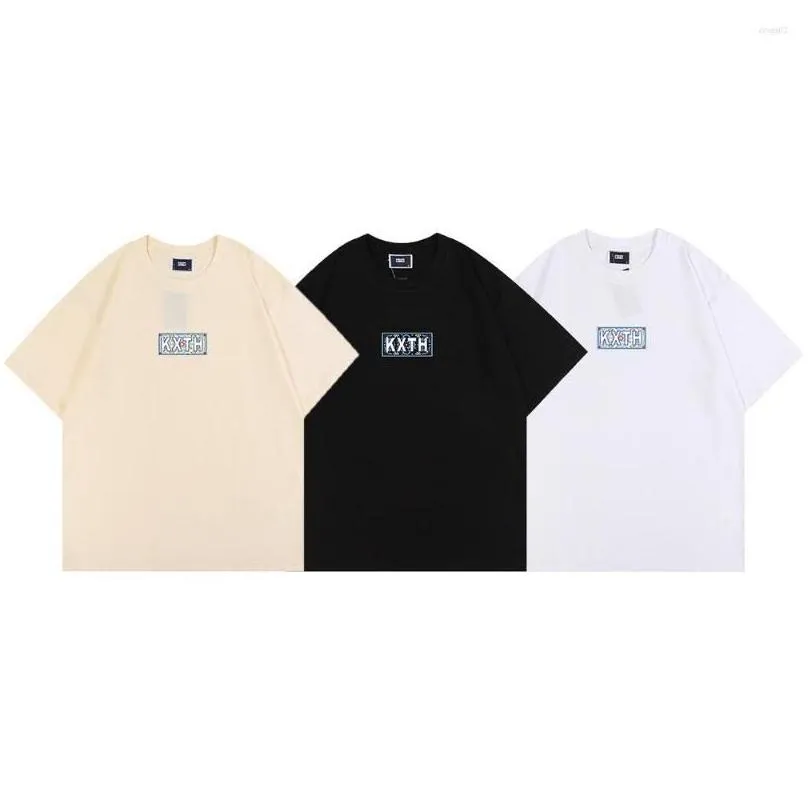Men`S T-Shirts Mens T Shirts Designer Shirt Cotton Tees Short Sleeve Outdoor O-Neck Tile Box Print Top Drop Delivery Apparel Clothing Dhe79