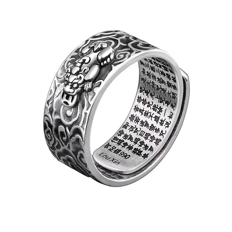 Cluster Rings Adjustable Bohemian Pixiu Man And Woman Transfer Wealth Ring Dominant Index Finger Middle Thumb Opening For Women Jewel Otds0