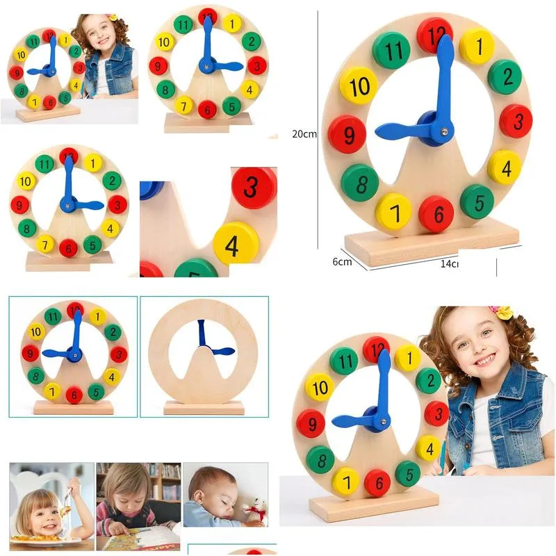 wholesale wooden digital clock model childrens early education teaching aids desk accessories