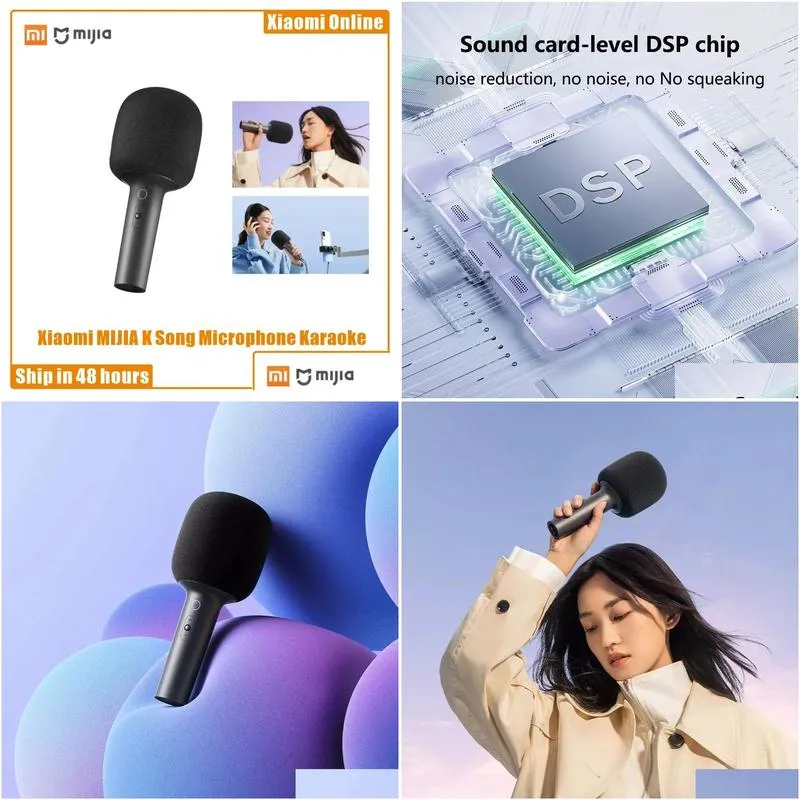 Smart Remote Control 2021 Mijia K Song Microphone Karaoke Bluetooth 5.1 Connected Stereo Sound Dsp Chip Noise Cancellation 2500Mah Ba Dhyuh