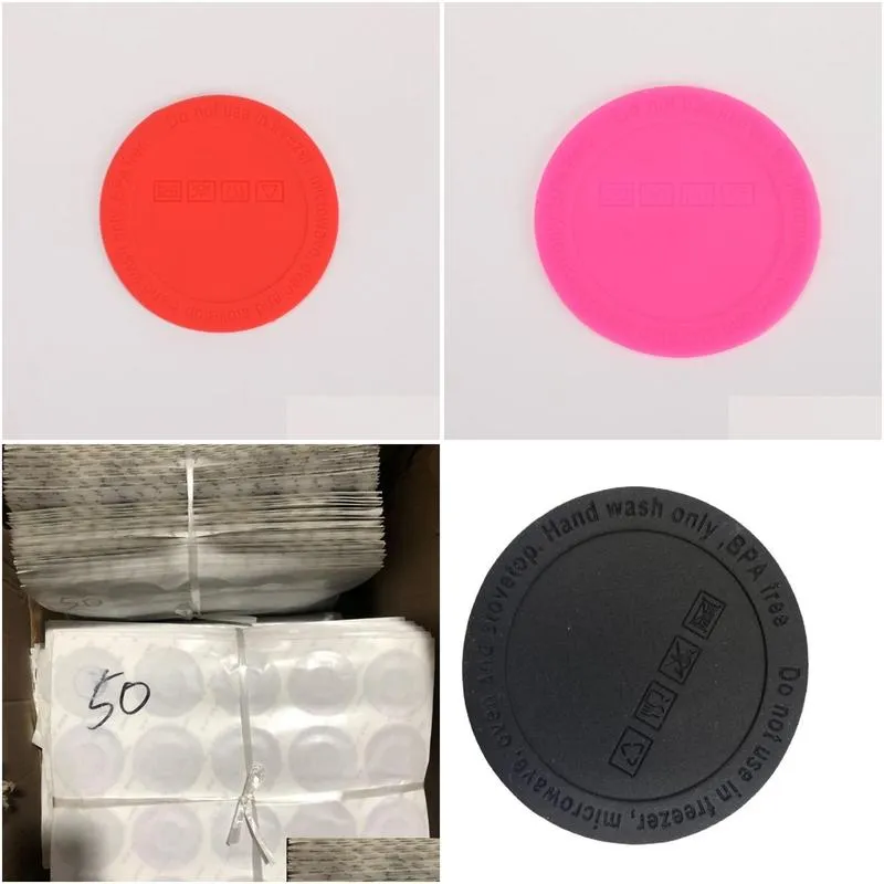 Mats & Pads Wholesale Drink Coasters Rubber Bottom Cup Mat For 20 30Oz Skinny Tumblers Disposable Stickup Cups Drinking Glasses Water Dhhdn