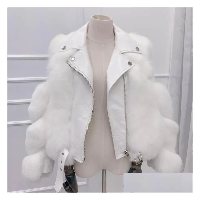 Women`S Fur & Faux Womens Coat Women 2021 Autumn Winter Thick Warm Slim Locomotive Pu Leather Jackets Female Casual Vintage Oversized Dh7Kv