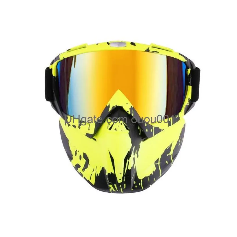 Ski Goggles Snowboard Glasses Face Mask Snow Snowmobile Skiing Windproof Motocross Sunglasses Outdoor Eye Drop Delivery Sports Outdoor Dhlj8