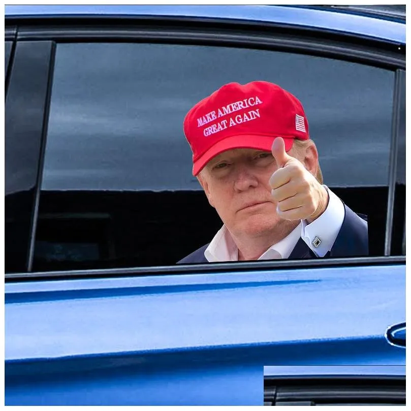 trump 2024 car sticker banner flags party supplies u.s presidential election pvc cars window stickers 25x32cm