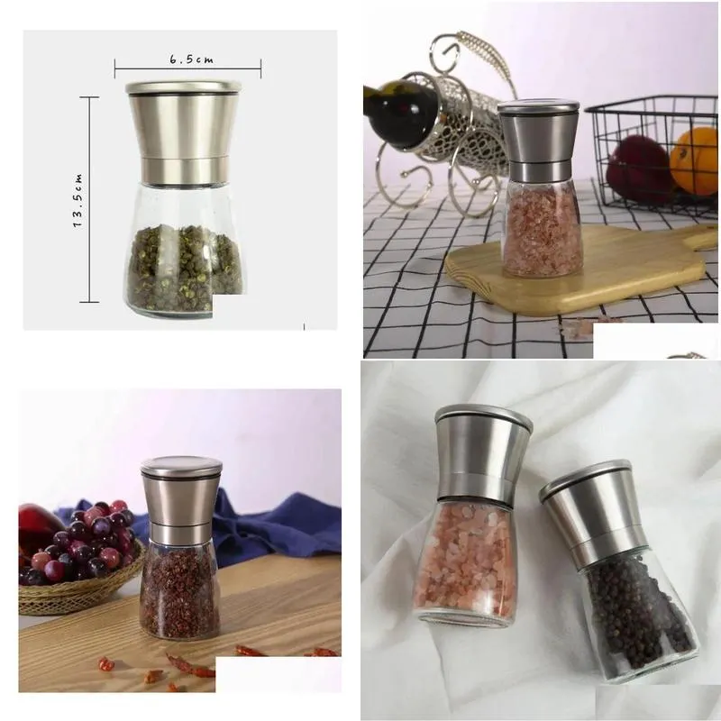 Mills Manual Pepper Salt One-Handed Grinder Stainless Steel Sauce Grinders Drop Delivery Home Garden Kitchen, Dining Bar Kitchen Tools Dhfmx