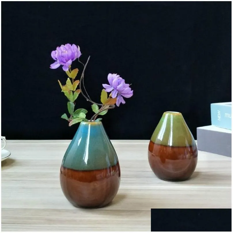 Vases Ceramic Flower Pot Vase Creative Delicate Festival Gifts Office Porcelain Home Table Decor Ornament Mini Drop Delivery Garden Dhkmp