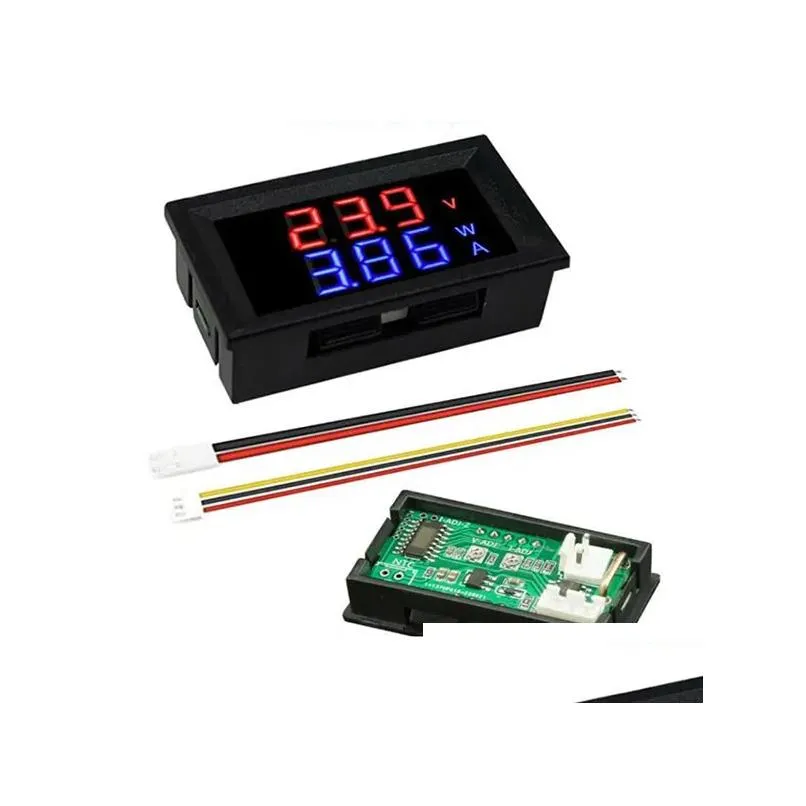 wholesale dc 100v 10a voltmeter ammeter blue red led amp dual digital volt meter gauge electrical instruments