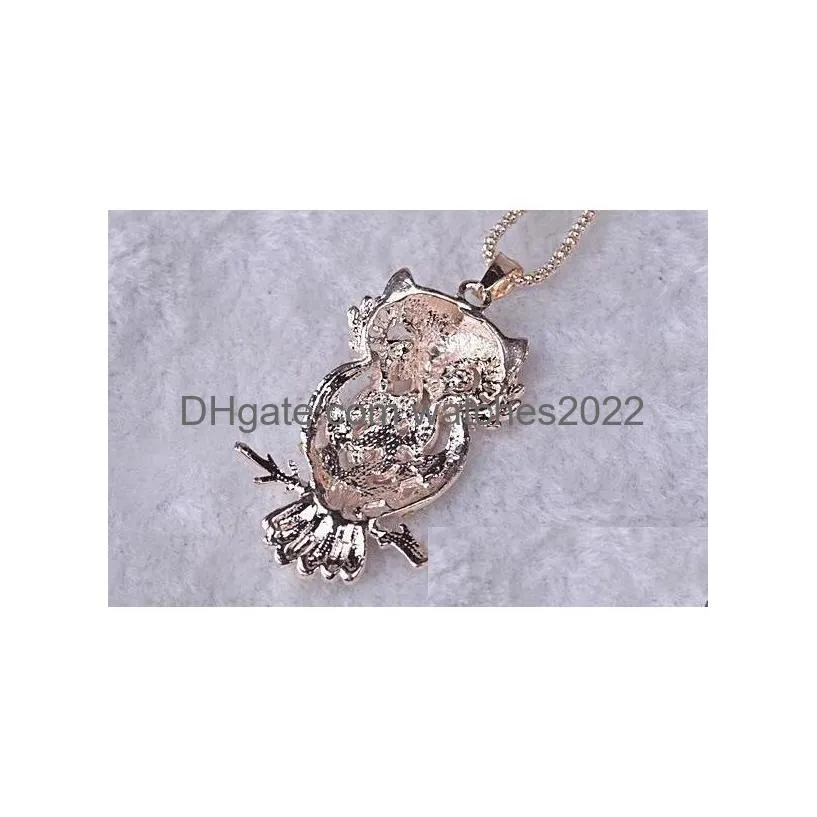 Pendant Necklaces New Arrival Long Sweater Necklace Charming Bordered Women Lady Girl Owl Clothing Jewelry Accessories Drop Delivery P Dhzo7