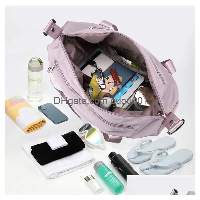 Outdoor Bags Luwomen-1823 Sports Fitness Bag Portable Oxford Cloth Large Capacity Nylon Travel Yoga Shoder Tote Drop Delivery Outdoors Dh2Lk