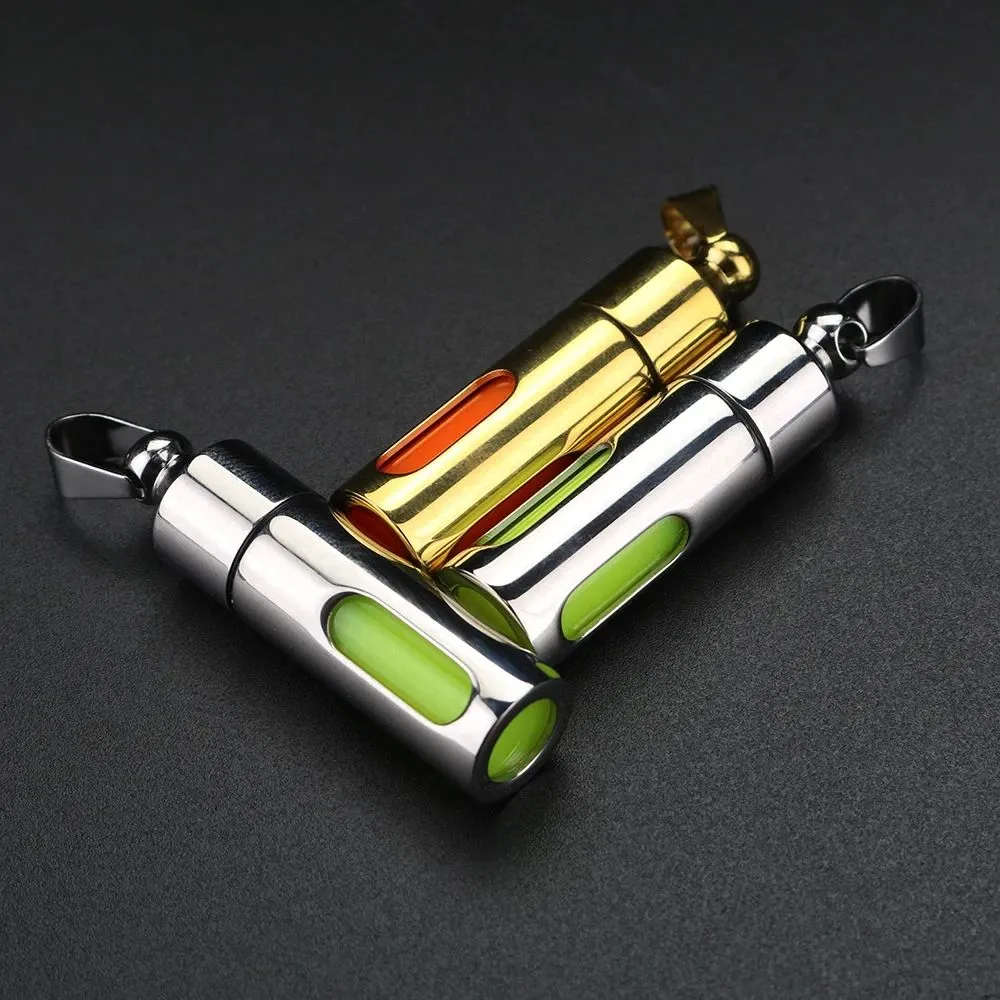 Tools Nightlight Tube Pendant Edc Keychain Non Tritium Tube Luminous Pendant Stainless Steel Glass Material Eternal Light