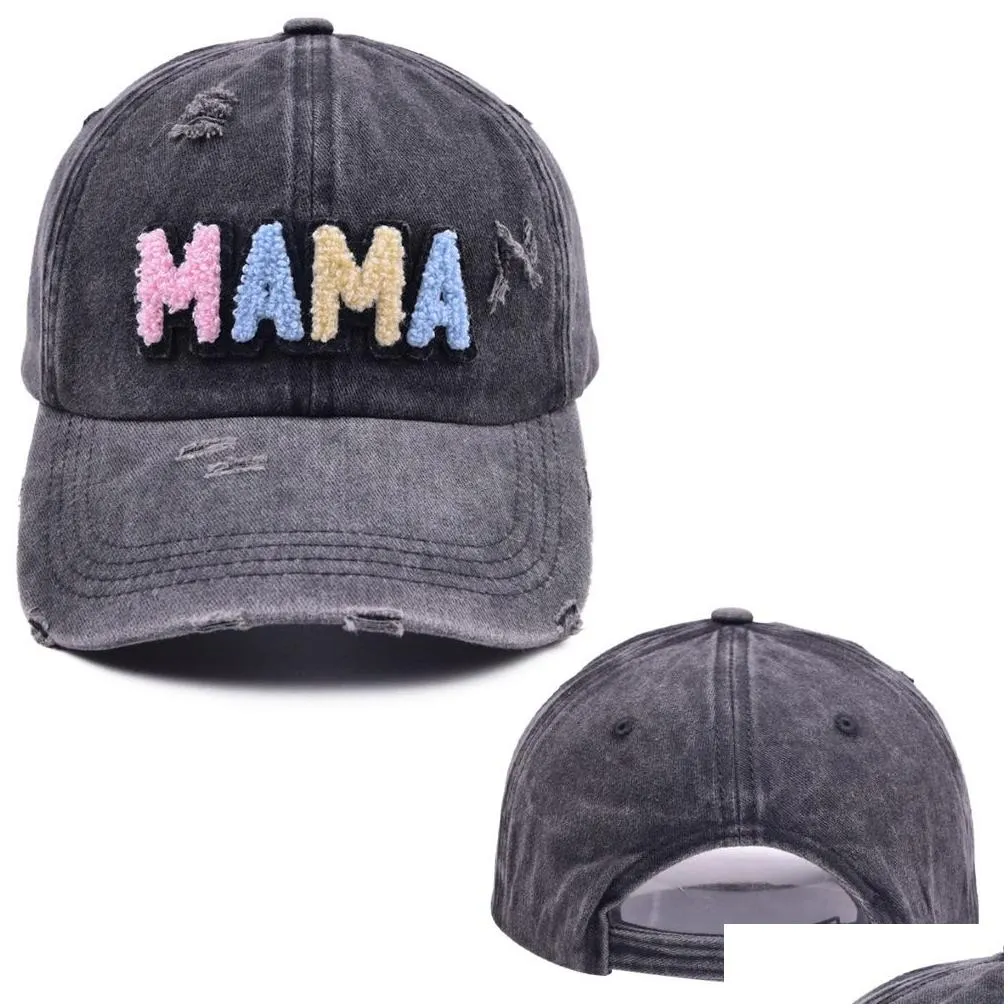 Party Hats Parent-Child Baseball Cap Mama Hat For Women Sun Visor Embroidered Letters Washed L08 Drop Delivery Dhhrj