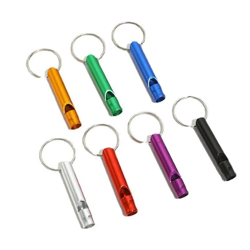 Party Favor Mini Whistles Keychain Outdoor Emergency Survival Whistle Mtifunctional Training Drop Delivery Home Garden Festive Supplie Dhjzz