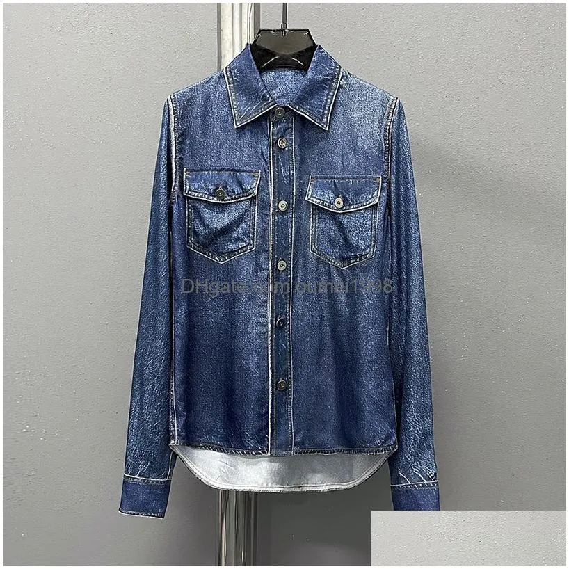 Women`S Jackets Oc468M56 Spring Loose Denim Jacket Womens Cotton Casual Lapel With Holes Stonewashed For Fashion Coat Drop Delivery Ap Dhsad