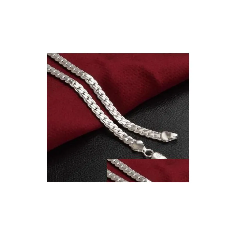 Chains 5Mm 925 Sier Snake Bone Chain Necklace Fashion Men Women Jewelry Diy Accessories 20 22 24 26 28 30Inch Gb1288 Drop Delivery Nec Dhj6K