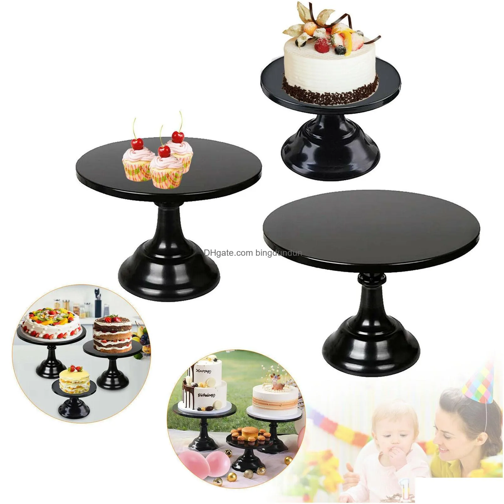 Dishes & Plates Cake Stand Home Party Dessert Table Display Rack Tray Cold Meal Tea Break Afternoon Center Metal P230712 Drop Delivery Dhb8M