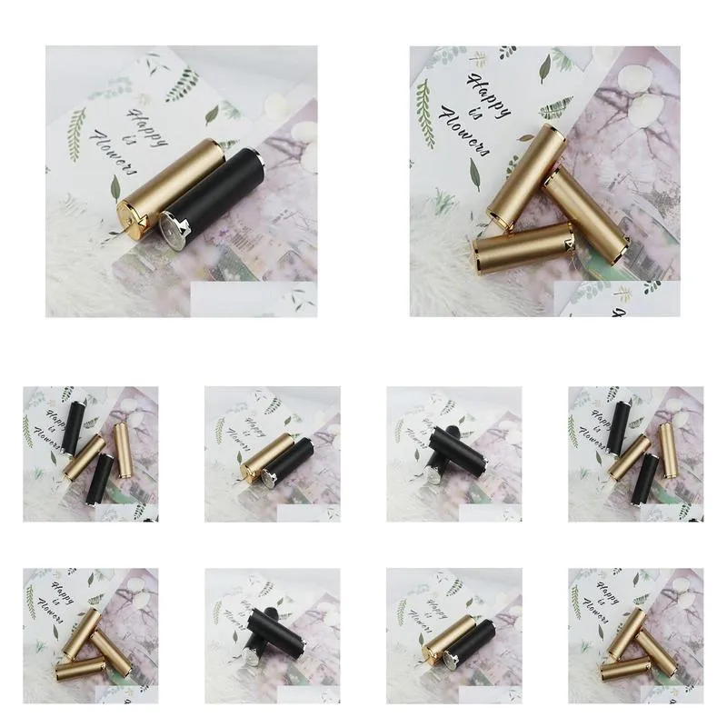 Packing Bottles Wholesale Lipstick Tubes Gold Black Color Empty Lipbalm Tube Diy Cosmetic Container 12.1Mm Fast Drop Delivery Office S Dhuwv
