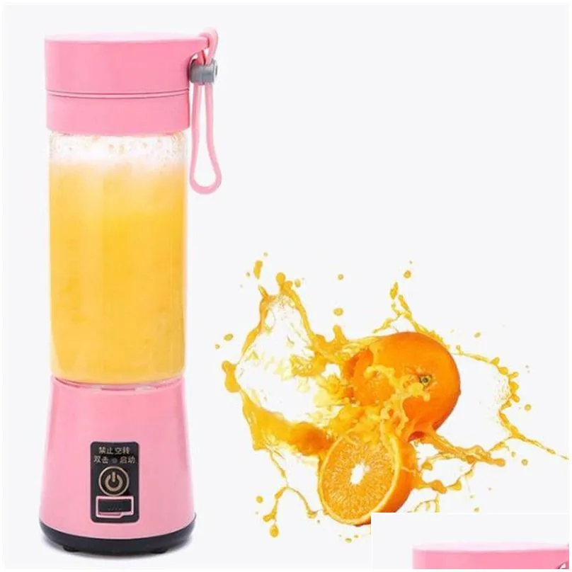 Fruit & Vegetable Tools Electric Juicer Portable 4 Blender Rechargeable Usb Personal 380Ml Outdoor Juicers Drop Delivery Home Garden K Dh6Cd