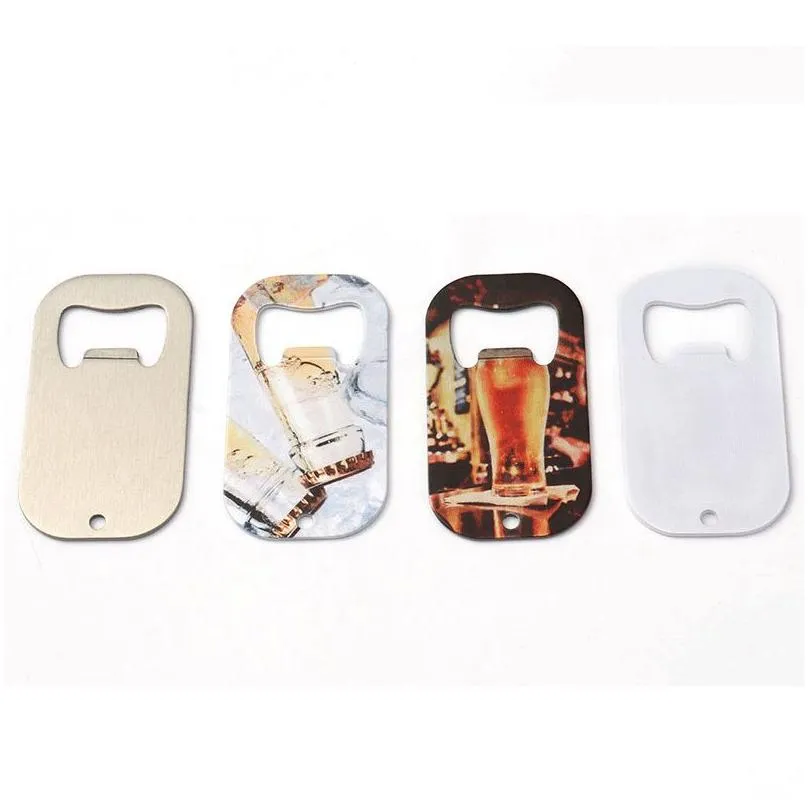 sublimation blank beer bottle opener heat transfer metal dog tag corkscrew diy creative gift