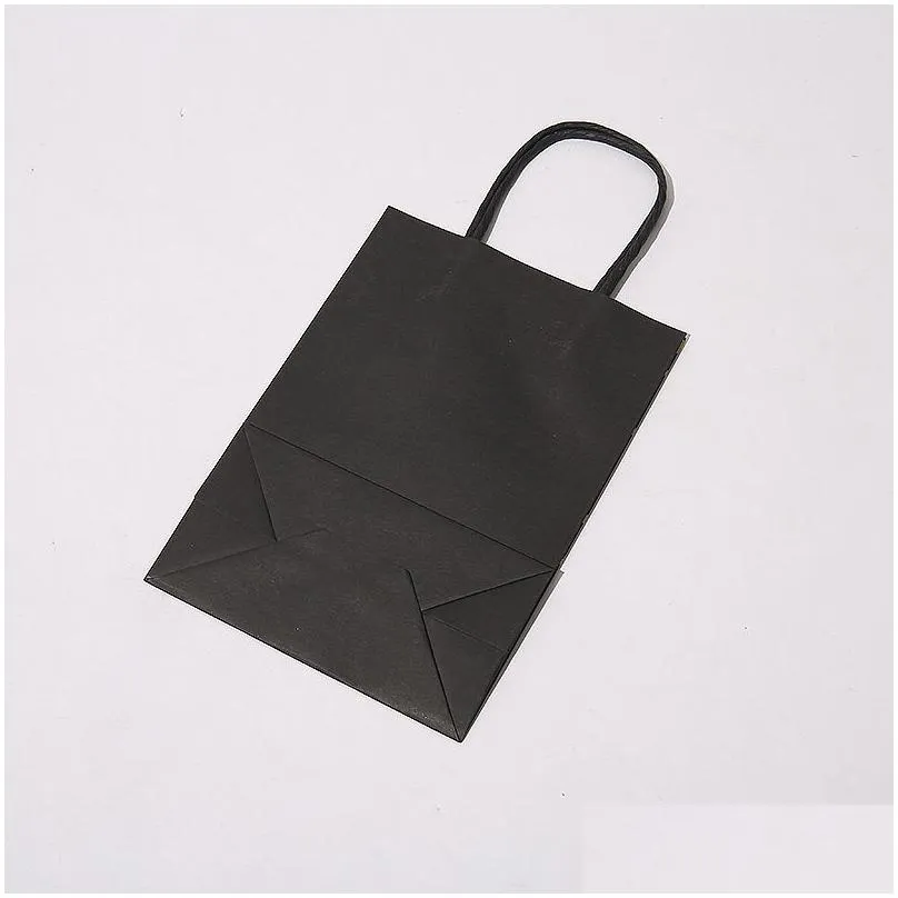 black printed handbag gift wrap kraft paper shopping bag bronzing pattern gifts storage bags